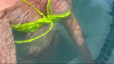 Artemisia Love flashing her juicy big tits underwater for you and smoking a cigarette
