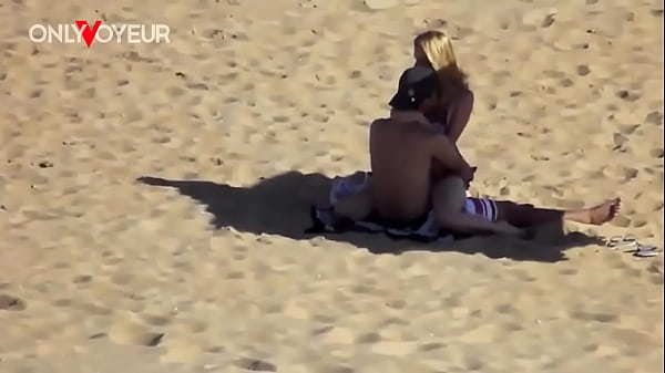 Beach Voyeur. Teen couple risky public beach fuck