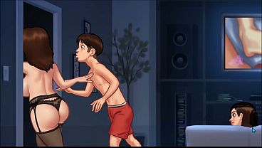 Cock Hungry BBW Stepmom Seduces Stepson into Hot Sex in Her Bed – Summertime Saga Part 49 By DarkCookie, 3D Porn Game