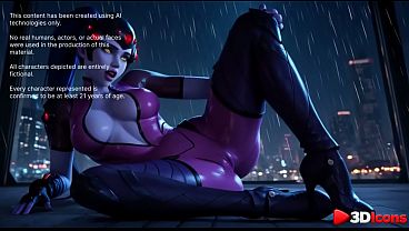 Dressed in a sexy, latex Black Widow cosplay costume, she surrendered herself completely to me on the building’s rooftop.[AI]
