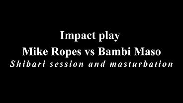 Impact Session with Paddle and spanking Bambi Maso and Mike Ropes