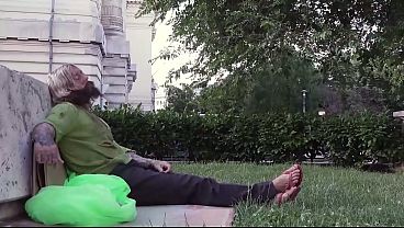 LUCKY HOMELESS MAN GETS A HOT SHOWER, SOMETHING TO EAT, AND A HOT PUSSY TO FUCK.