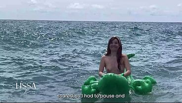 vlog 1 Lissa Brown goes to a nudist beach to film a custom video fucking outdoors