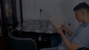 A teacher with a nice ass fucks her horny nerd boyfriend and gets a surprise on her face.