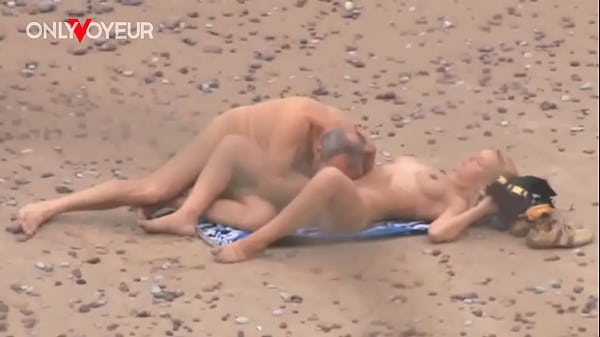 Beach Voyeur. Older guy fucking hot MILF on the ocean shore