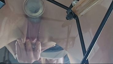 Close up pussy dildo fucking sexy redhead