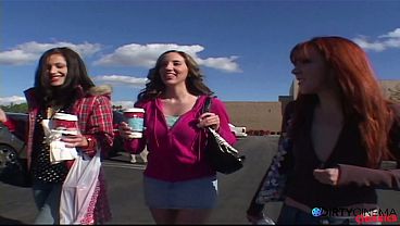 Sluts from the mall invite strangers for a passionate group orgy with hot and steamy action.