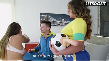Sara Blonde Plays with a Dildo Before a Wild FFM Threesome Finale