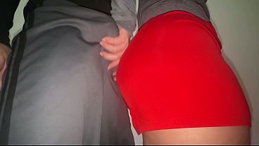 She grabs the stranger’s cock.
